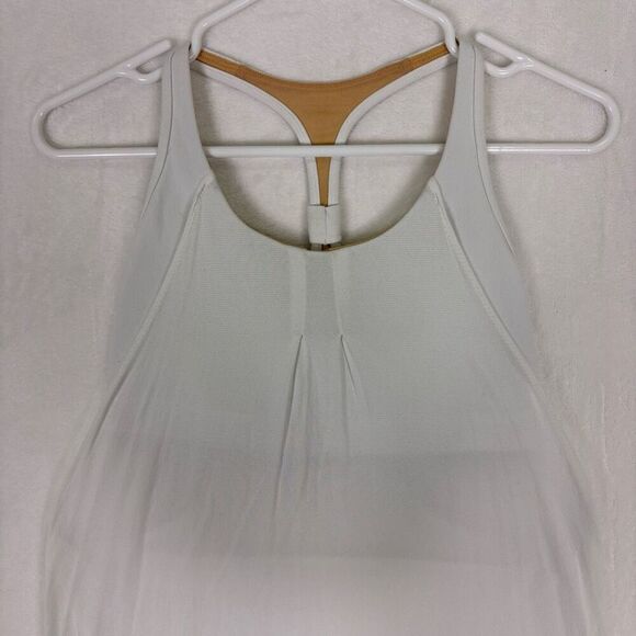 Lululemon White Racerback Tank Top with Built In Sports Bra Size 8 - Picture 2 of 10